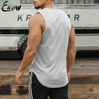 euow fashion streetwear sleeveless shirts casual sport tank tops for men clothing summer bodybuilding vest fitness mens singlet