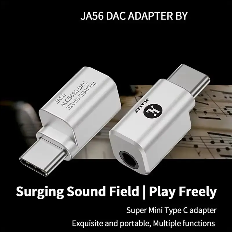 JCALLY JA56 Type-C to 3.5Mm HIFI Adaptar Amp DAC 384Khz32Bit Цифровой аудиокодер-адаптер для телефонных звонков, прямых трансляций, игр (art.: 3920dbc409f0c) - 3920dbc409f0c