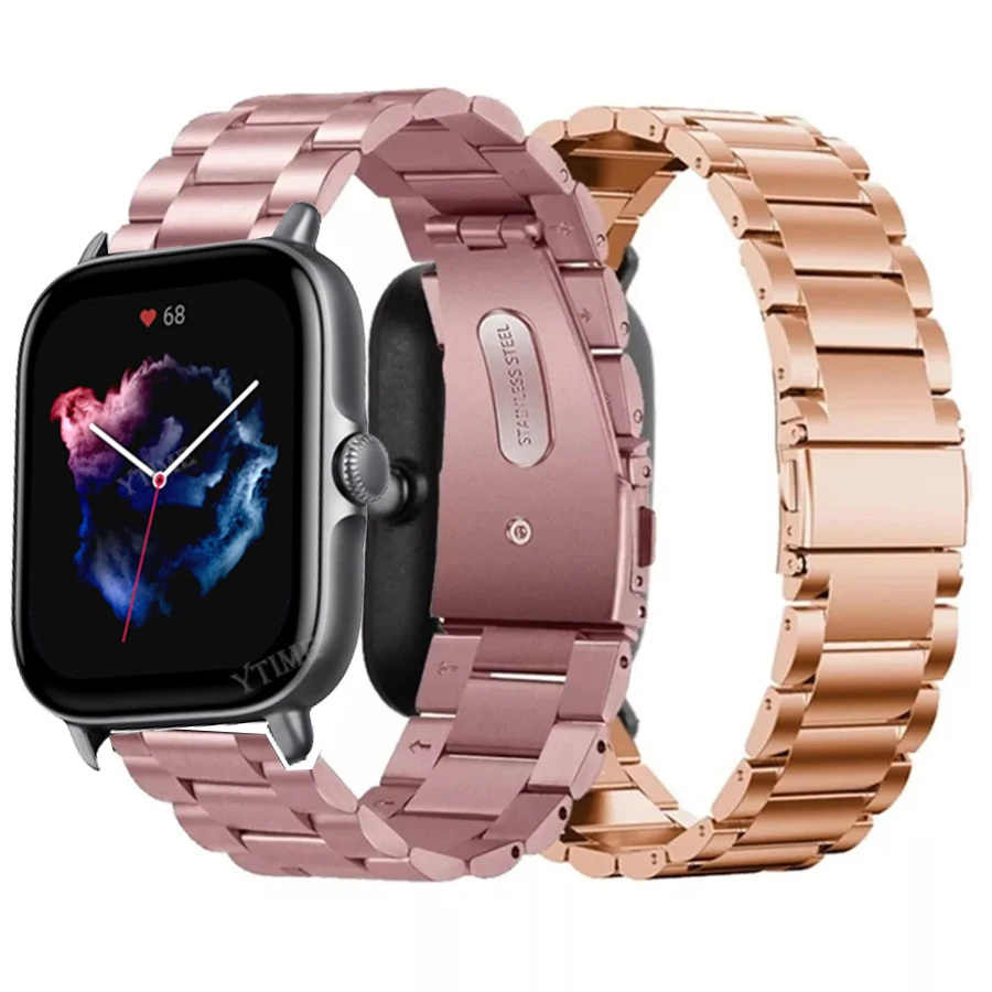

Ремешок GTS3 из нержавеющей стали для Xiaomi Huami Amazfit GTR 42 мм GTS 3 2 2E браслет Amazfit Bip S U Pro GTS2 Mini 20 мм ремешок для часов