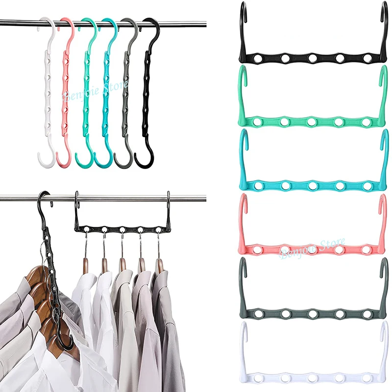 

Plastic Closet Hanger Organizer Storage Space Saving Hangers Multi-Port Support Cloth Hanger Drying Racks Storage Hangers