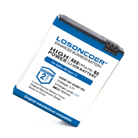 1600 мАч для GoPro Go Pro HD Hero 1 2 Hero1 Hero2 Motorsports Surf Outdoor 960 1080P AHDBT-001 AHDBT-002 AHDBT 001 002 Батарея