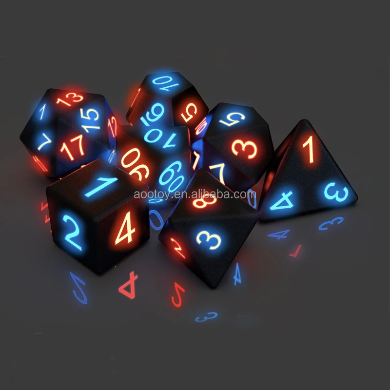 Wholesale Bulk Casino Game Exercise Toys Dnd Custom Electronic Led Polyhedral Rechargeable LED Dice