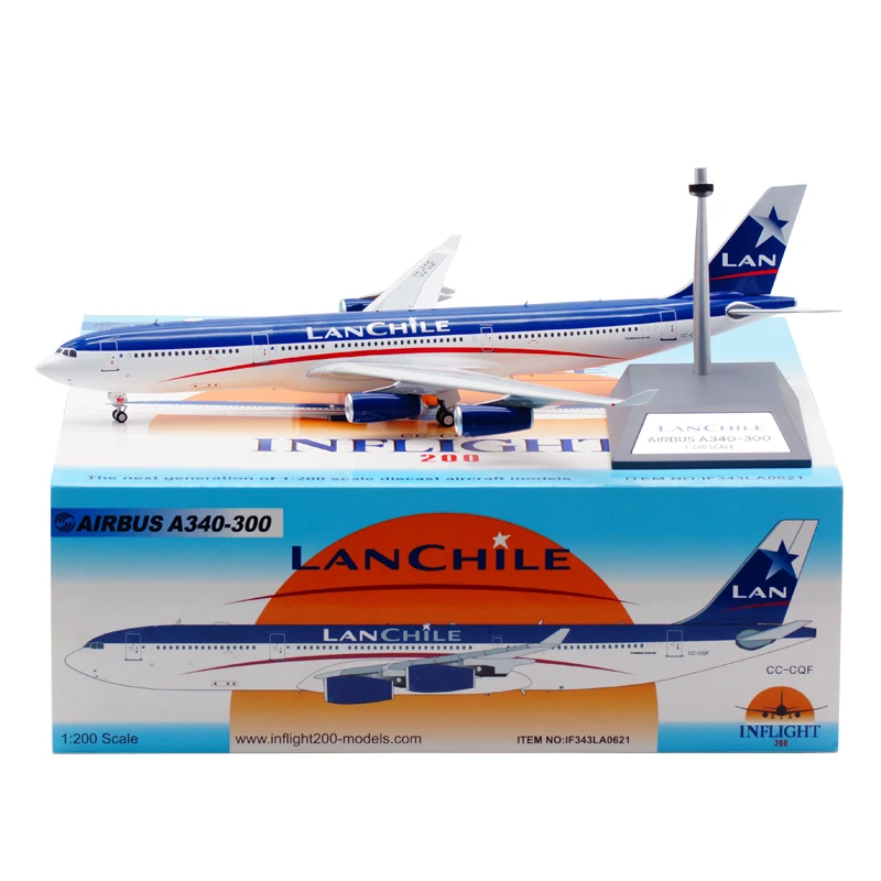 

1:200 Scale LanChile Airlines A340-300 CC-CQF Airplane Model Toys Aircraft Diecast Metal Alloy Plane Gifts Collection Display
