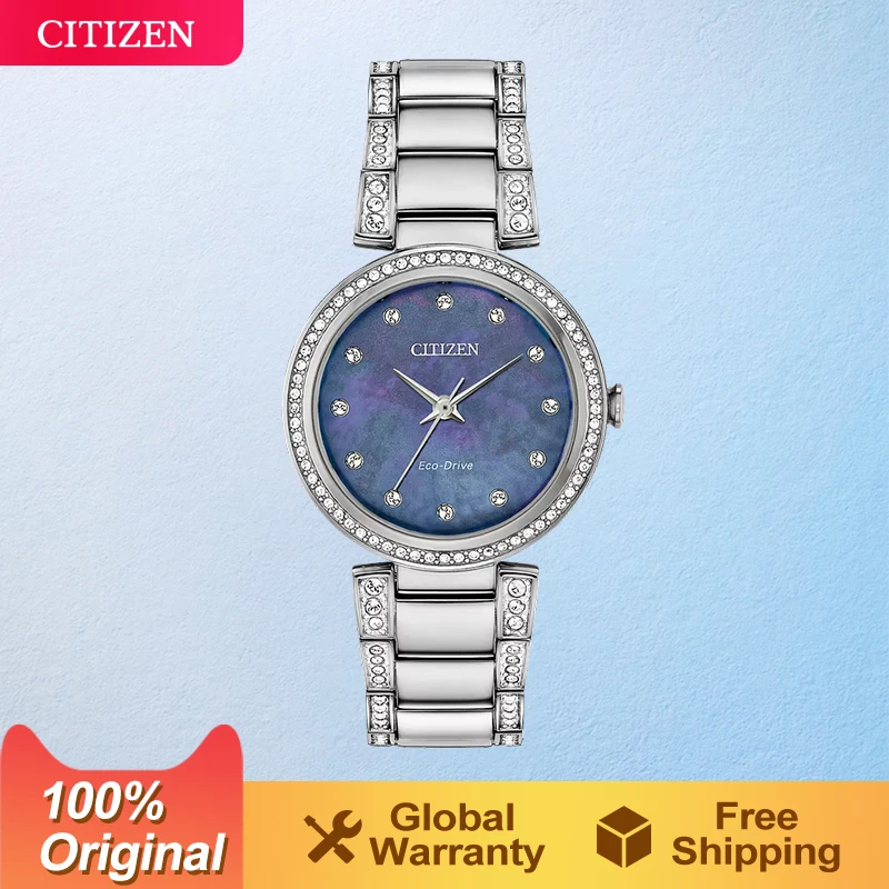 Часы CITIZEN женские японские часы водонепроницаемые из нержавеющей стали Eco-Drive