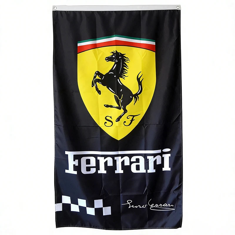 Фото Для Ferrari Fashion классическая спортивная модификация комнаты настенная ткань висит флаг для поддержки большого флага соревнования аплодисменты №4