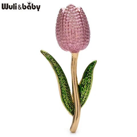 Wuli&baby эмалированные броши с цветком тюльпана