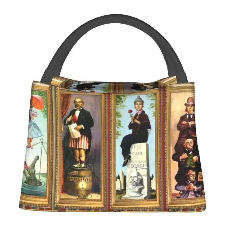 

Custom Haunted Mansion Stretching Lunch Bags Women Thermal Cooler Insulated Lunch Box for Work Pinic or Travel