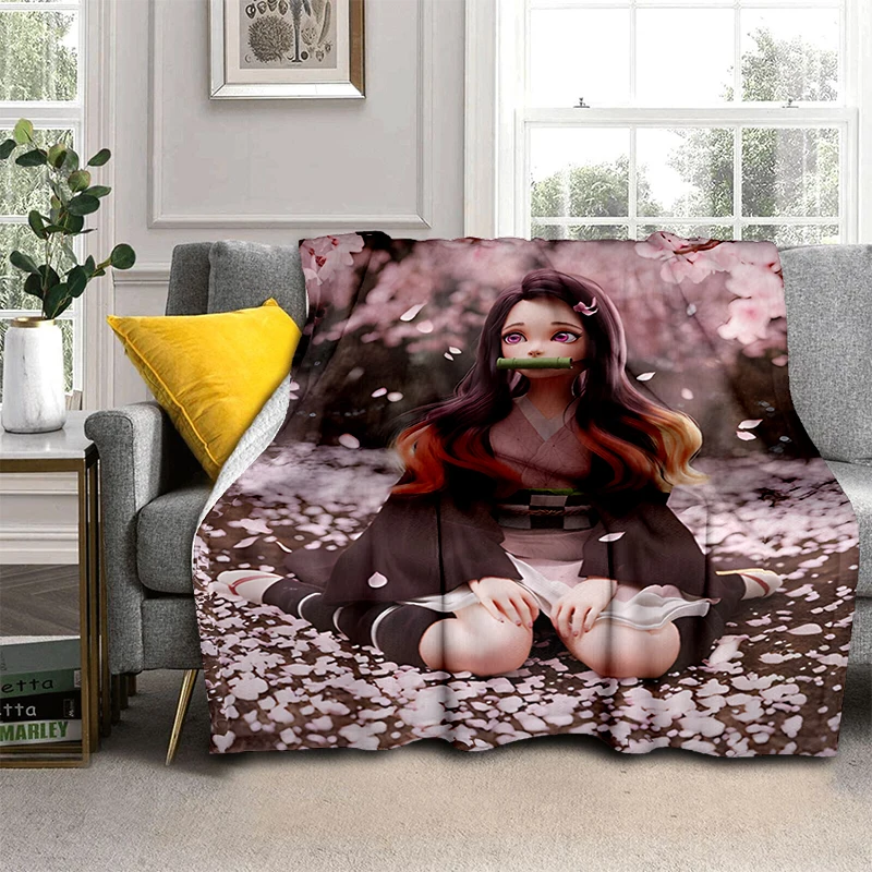 Художественное одеяло фланелевое в стиле аниме домашнее декоративное Флисовое