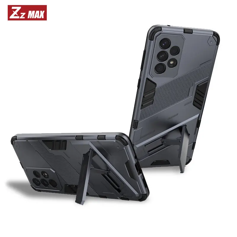 

For Samsung Galaxy A53 A73 A33 5G Plain Build-in Magnetic Kickstand Shockproof Armor Dual Layer Back Cover Phone Case