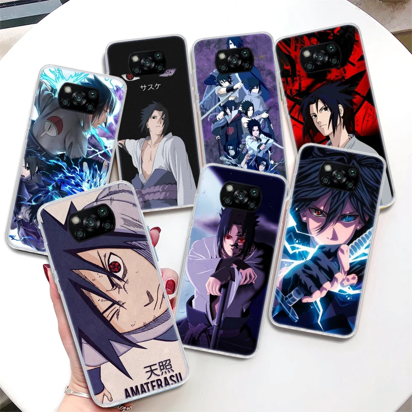

Naruto Uchiha Sasuke Coque Phone Case For Xiaomi Poco X3 Nfc X4 M3 M4 Pro M2 F3 F2 F1 Mi Note 10 A1 A2 A3 Lite CC9E Soft Cover