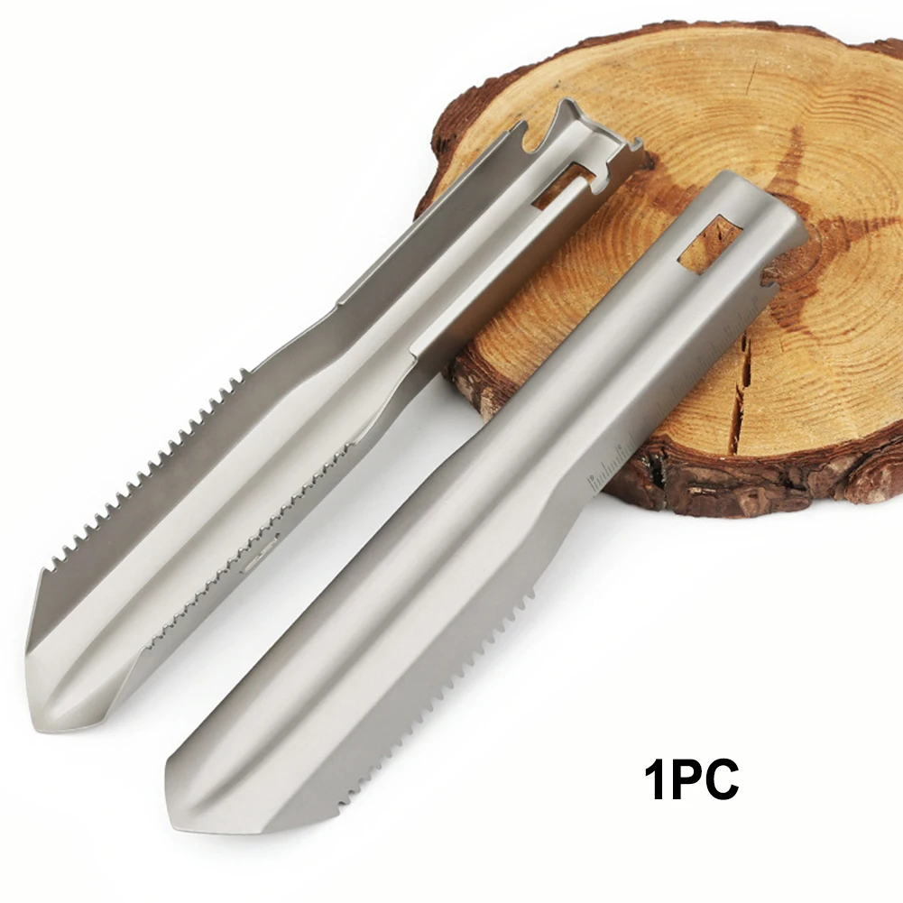 

Outdoor Dirt Shovel Multi-Function Titanium Hand Shovel For Camping Climbing Handle Curling Design Outdoor Titanium Dirt Shovel