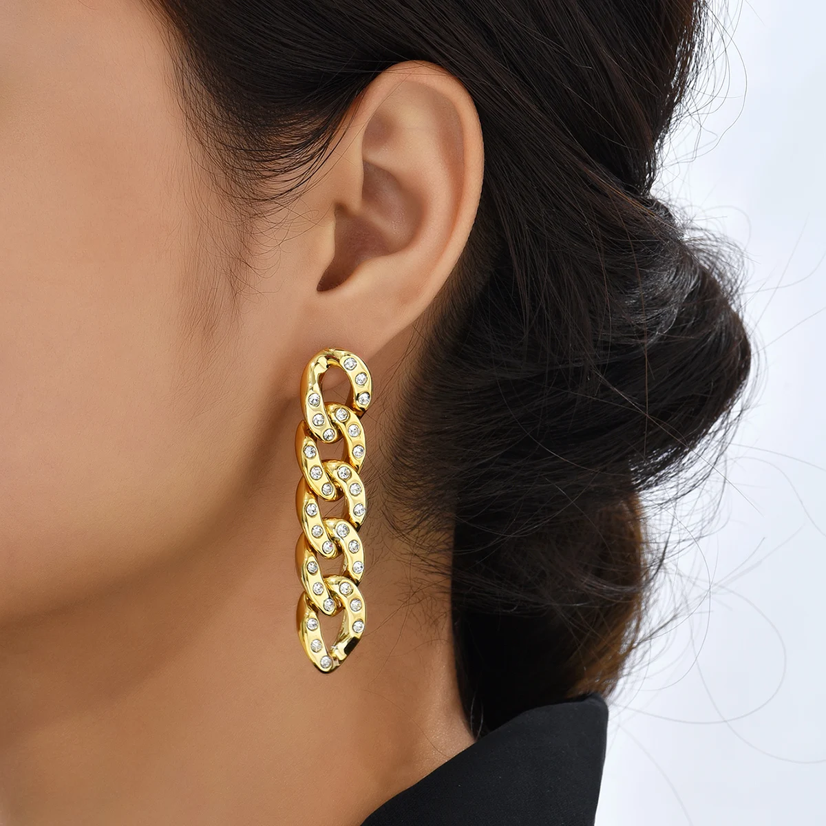 

aretes Trend Long Chain Earrings For Women Statement Punk Luxury Gold Tassel Vintage Dangle Drop Snake Link Chain Earrings