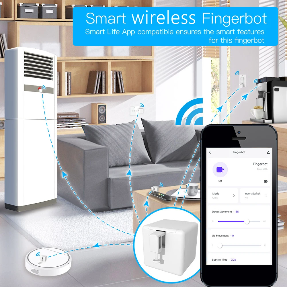 Tuya Bluetooth-совместимый смарт-переключатель Fingerbot робот механическая кнопка
