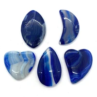 5pcspack natural stone beads dark blue agate semi precious stone charms diy for making necklace earrings accession 30487mm