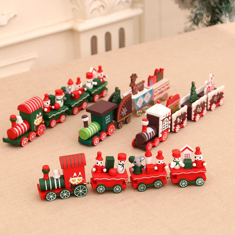 

Doll house Wooden Train Christmas Ornament Christmas Decoration for Home Santa Claus Gifts Christmas Table Decor Navidad Xmas