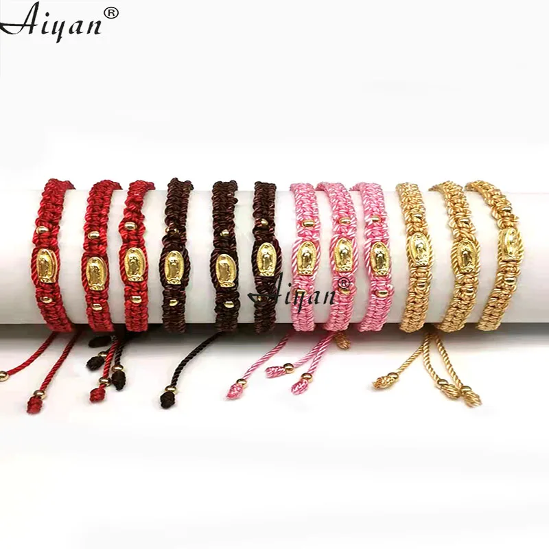 

12 Pieces Sanit Jude And Virgin Mary Nylon Thread Braided Bracelet Can Be Given As A Gift And Can Pray Many Colors To Choos