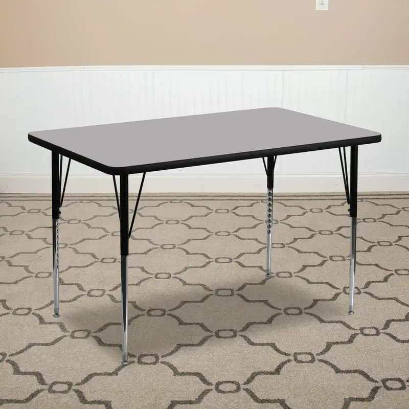 

30''W x 72''L Rectangular Grey Thermal Laminate Activity Table - Height Adjustable Legs Seagull Exway костюм для йо