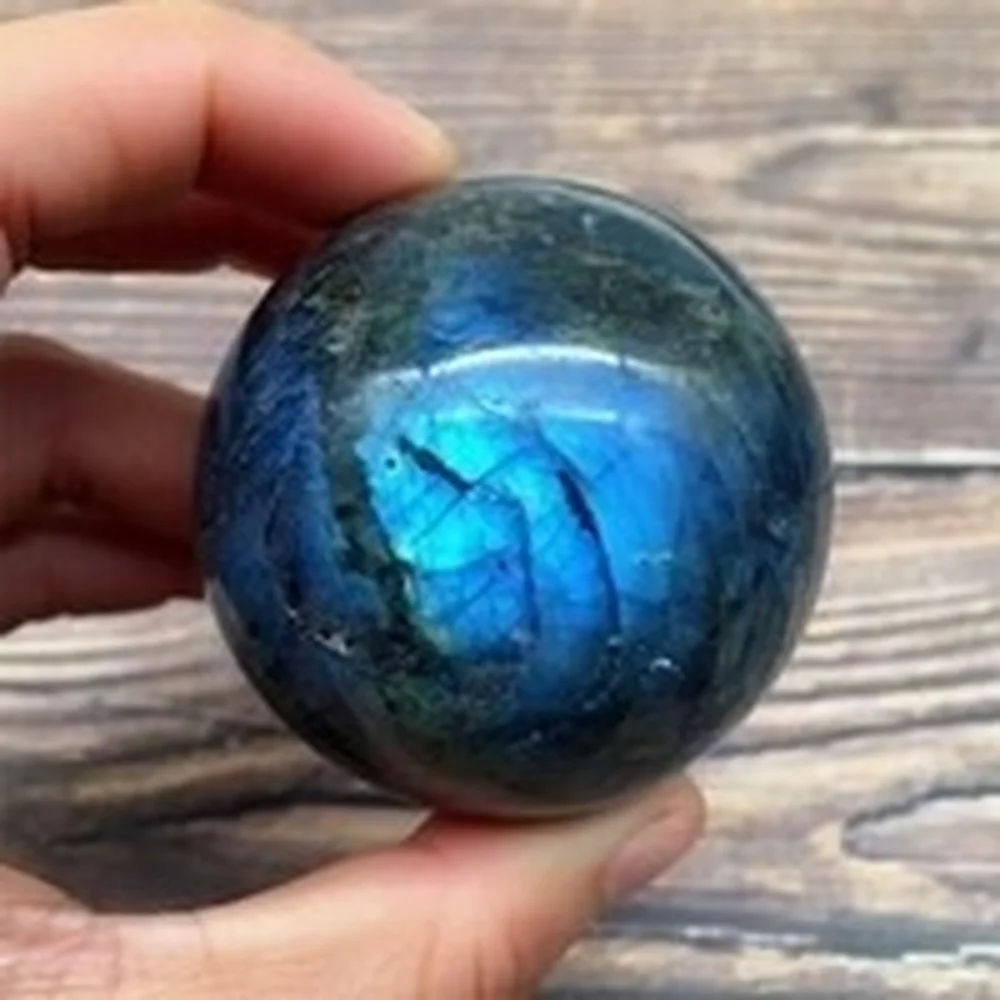 

200g Natural Blue Labradorite Crystal sphere ball Orb Gem Stone