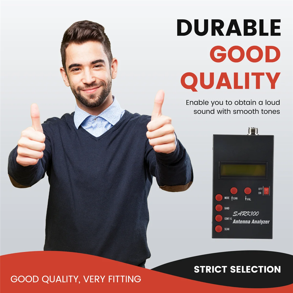 Изысканный анализатор антенн SARK100, коротковолновый анализатор SWR 1-60 МГц с использовательным диапазоном измерения SWR от 1,0 до 9,99