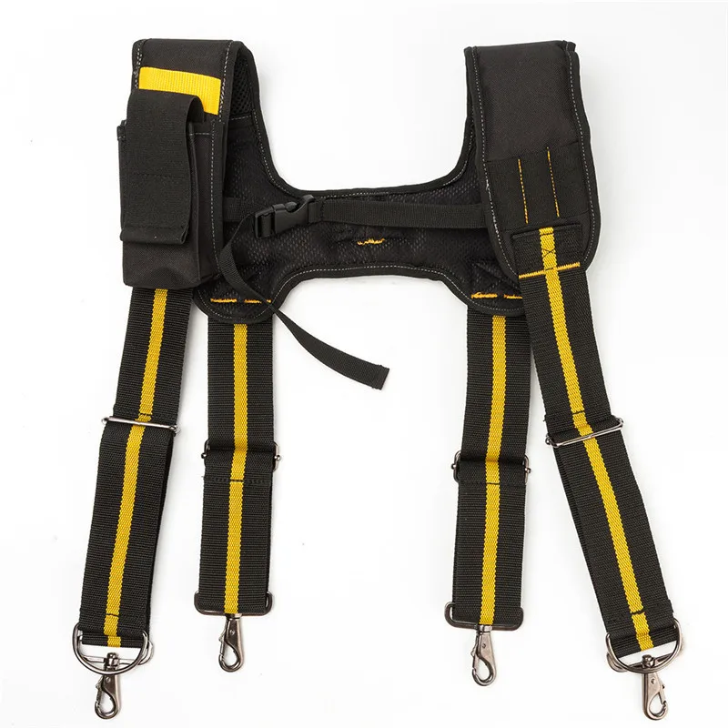 

H-Type Design Padded Tools Belt Heavy Duty Work Braces Suspenders with 4 Support Loops for Reducing Waist Weight Tool Pouch