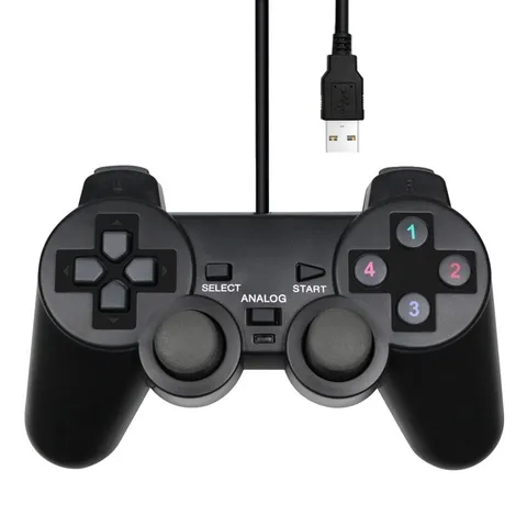 Проводной USB-контроллер для ПК, геймпад для WinXP/Win7/8/10, джойстик для ПК, Windows, компьютера, ноутбука, черный игровой джойстик
