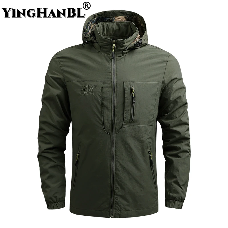 

Hot Waterproof Jacket Men Soft Shell Military Tactical Cargo Windbreaker High Quality New Casual Hooded Coat Male Outdoor Men's