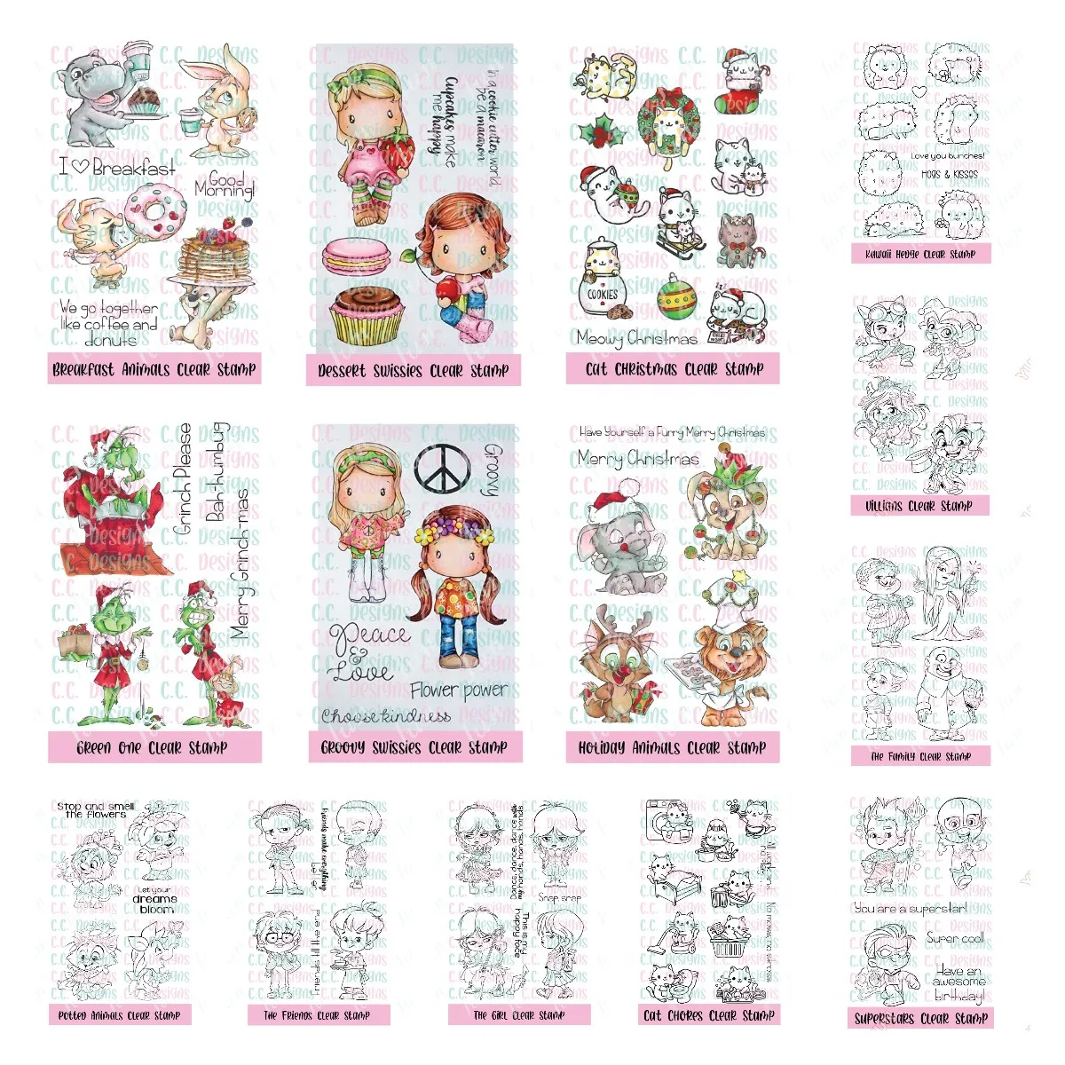 Crafting Supplies Christmas Halloween Vintage Clear Silicone Stamps Stickers DIY Scrapbooking Journal Happy Plan Gift Decoration