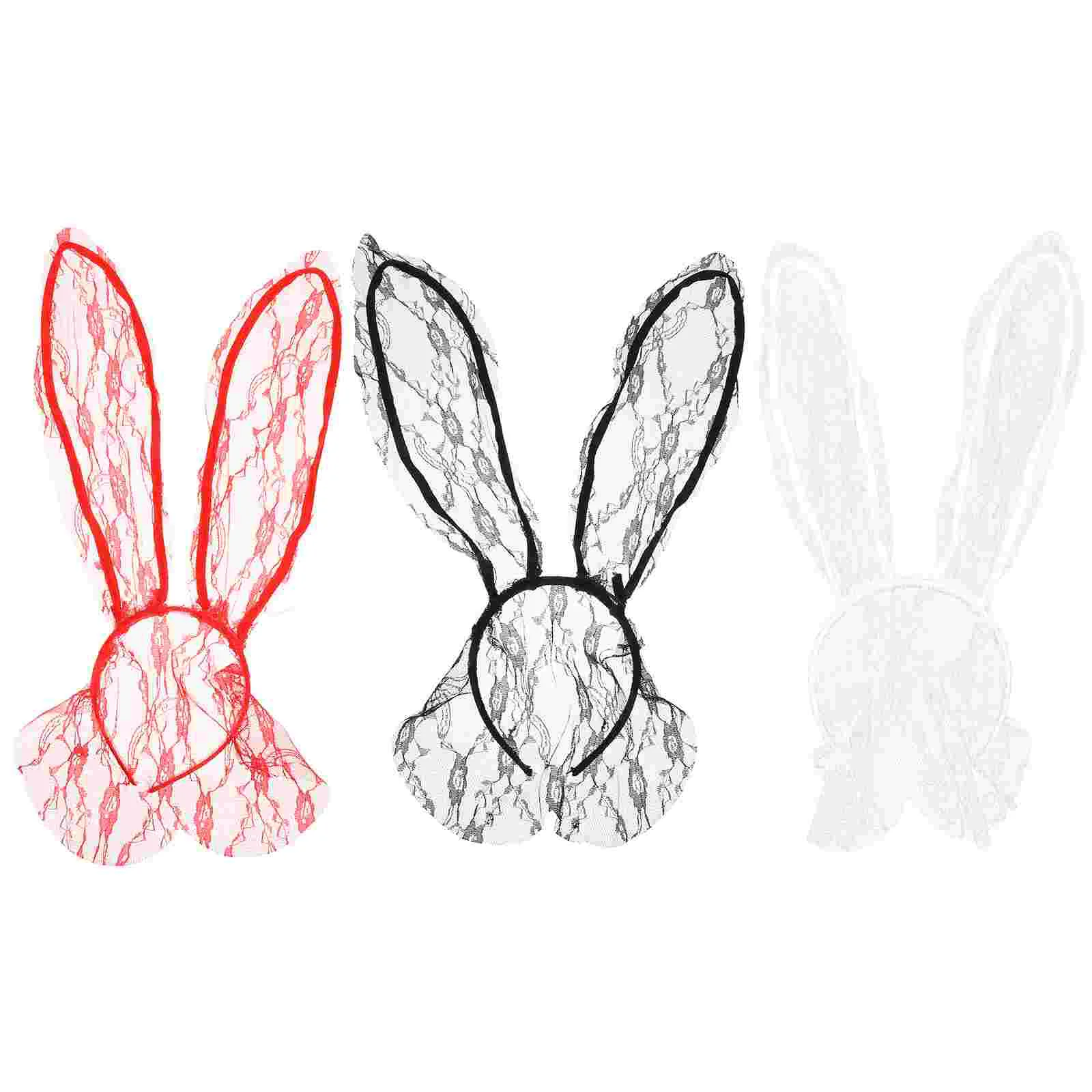 

3pcs Girl Party Head Decors Sexy Eye-catching Lace Veil Head Decors Female Headbands for Female