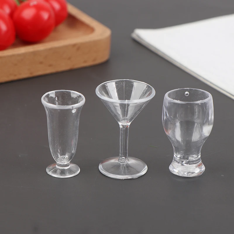 

5pcs Doll House Miniature Transparent Cup Tableware Set Dollhouse Miniature Toy