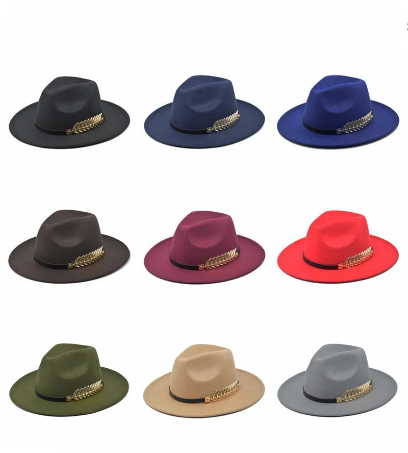 

2023 High Quality Vintage Classic Felt Jazz Fedora Hat Big Brimmed Hat Cloche Cowboy Panama for Women Men Bowler Hat Fedoras