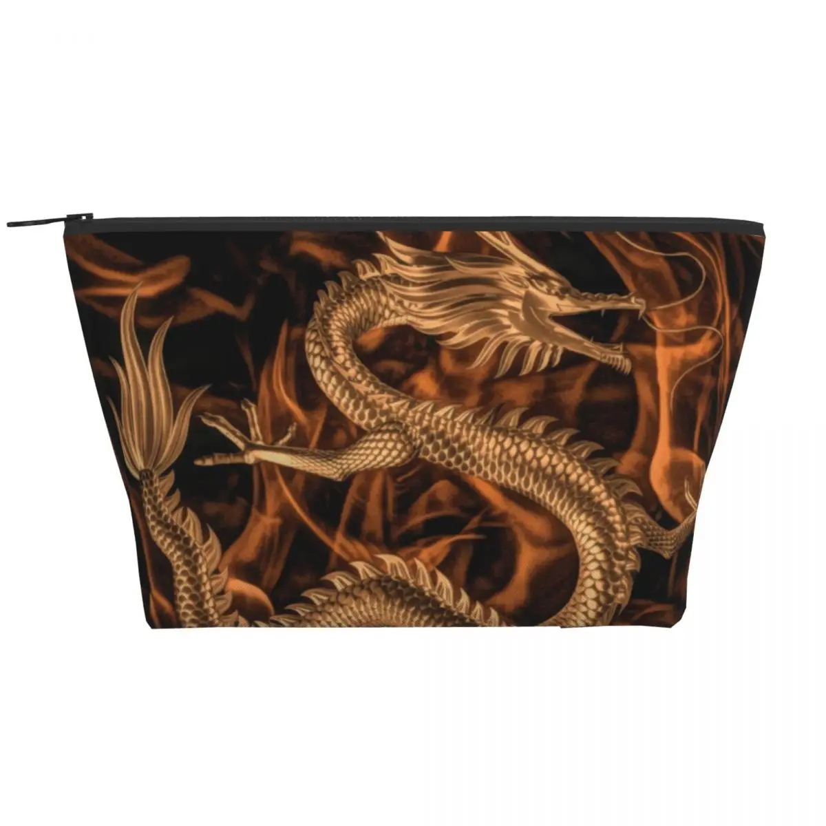 

Chinese Dragon Art Zipped Storage Organizers Fire Animal Print Travel Pack Makeup Pouch For Girl Cosmetic Bags