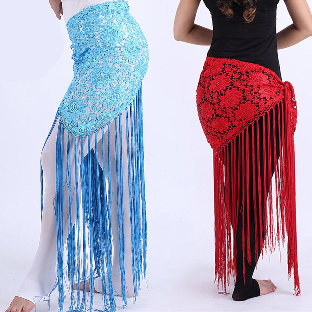 

2022 belly dance tassel triangle show waist scarf indian dance dress practice waist chain belly dance hip scarf for adults g25