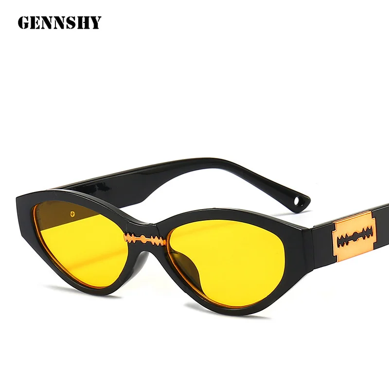 Солнцезащитные очки кошачий глаз для мужчин и женщин небольшие прозрачные