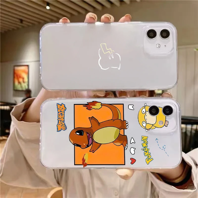 

Pokemon Pikachu Ultra Thin Clear Phone Case For Apple iPhone 13 12 11 Pro 12 13 Mini X XR XS Max SE 5 6 6s 7 8 Plus Carcasa