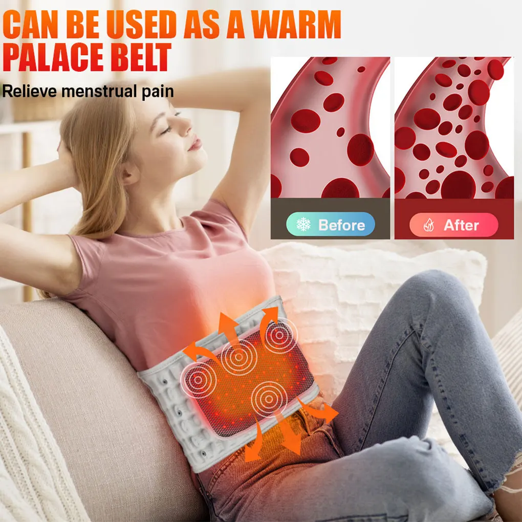 

Cotton Cloth Heated Waist Belt Massaging Fixing Waistband Brace Support