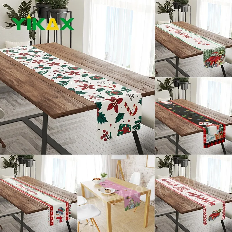 

New Table Runner Christmas Dining Tables Decoration Accessories Kitchen Party Cafe Restaurant Wedding Decor Tablecloth Cover