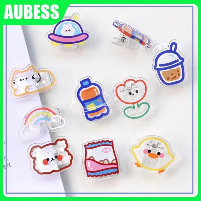 

Cute Cartoon Mini Paper Clips Multifunctional Seal Clip Distinguish Files Multi-specification Storage Clip Office Supplies