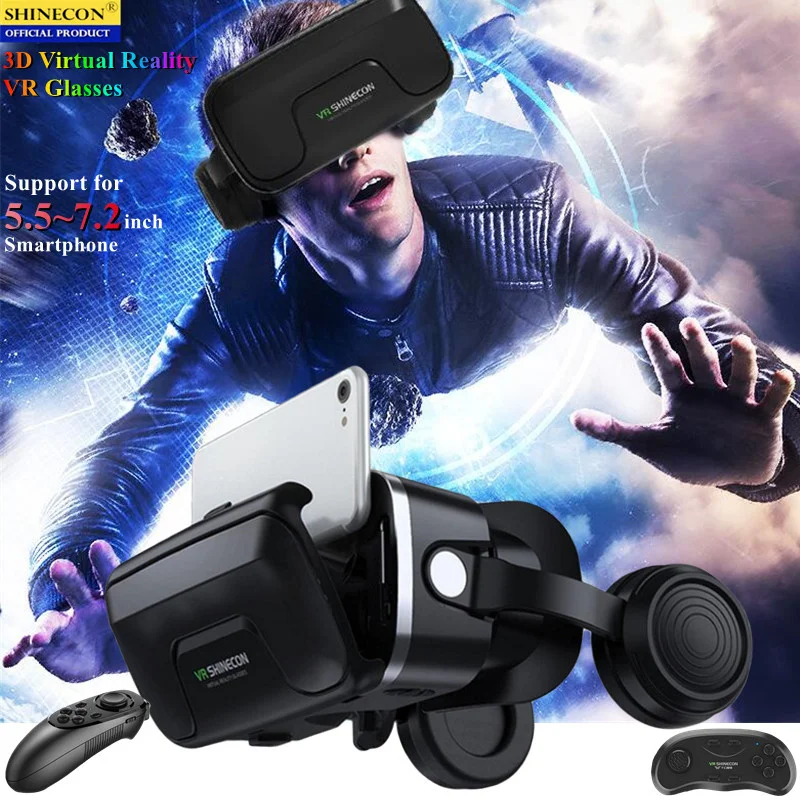 Original Virtual Reality VR Glasses Box Hi-Fi Stereo 3D Videos&Game Google Cardboard Headset Helmet for Cellhone Max 7.2",Rocker