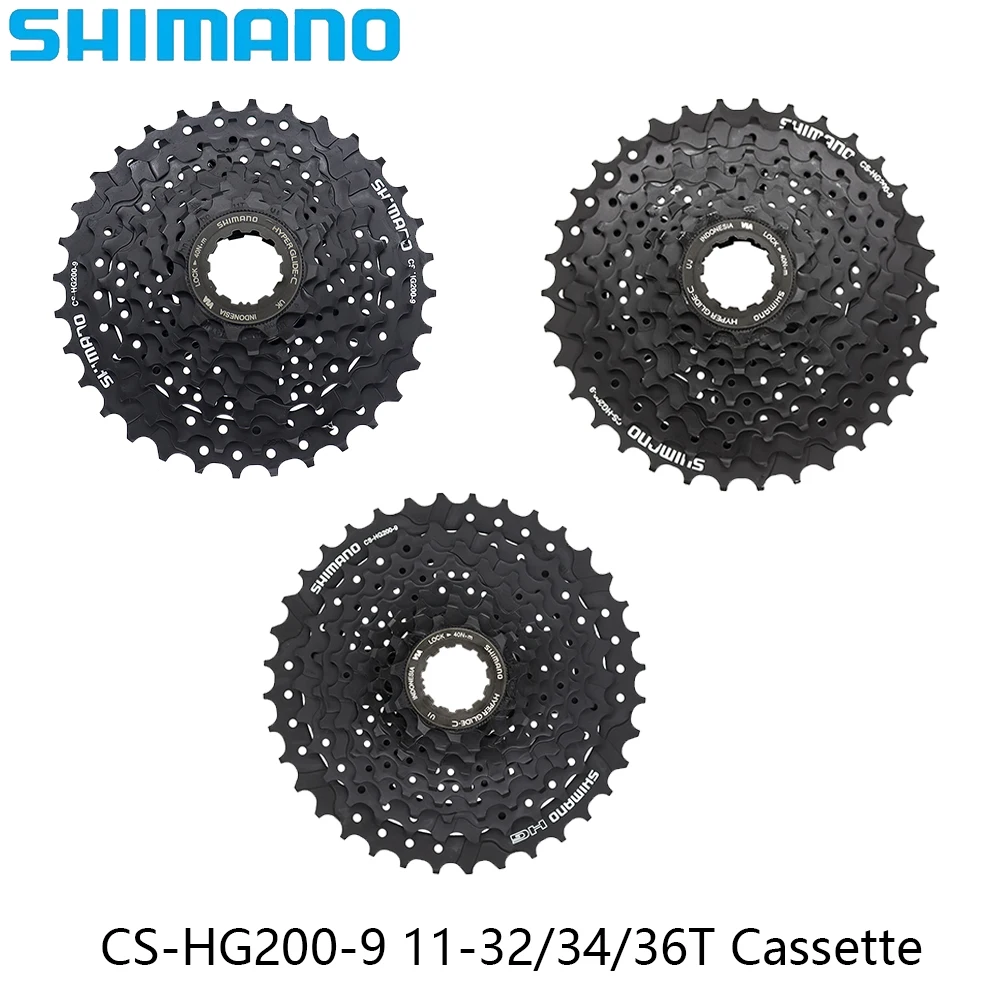 SHIMANO 9-скоростная CS-HG200-9 11-32/34/36T черная кассетная звездочка MTB свободного хода