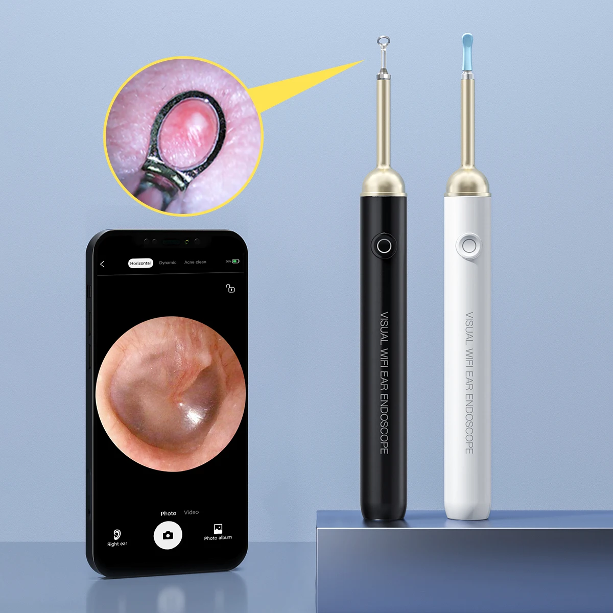 

Mini Visual Earpick Ear Endoscope Spiral Earwax Removal Clean Tool Liquid Wifi Wireless Ear Cleaner with Camera