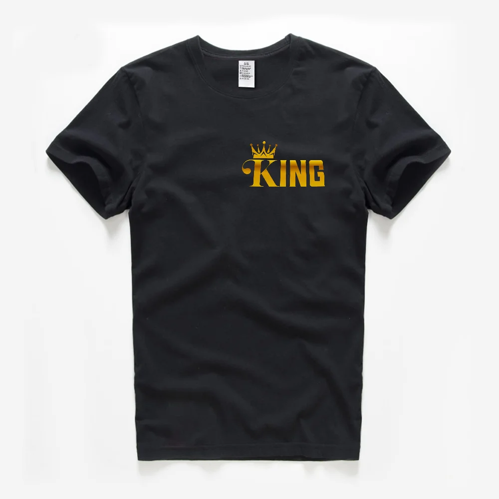 

Summer 2022 High Quality 100% Cotton T-Shirt Crown KING Letter Print Casual Sportswear Short Sleeve Shirt Fashion Clothing