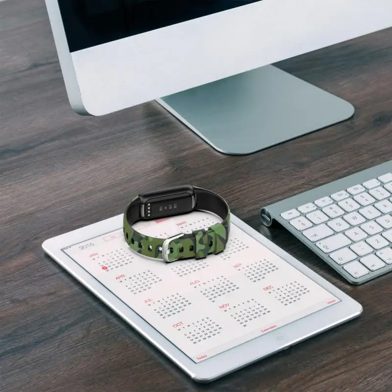 

Спортивный ремешок, умные аксессуары, ремешок для часов, умные часы с цветным принтом для Fitbit Luxe, сменный ремешок, силиконовый браслет с защитой от пота