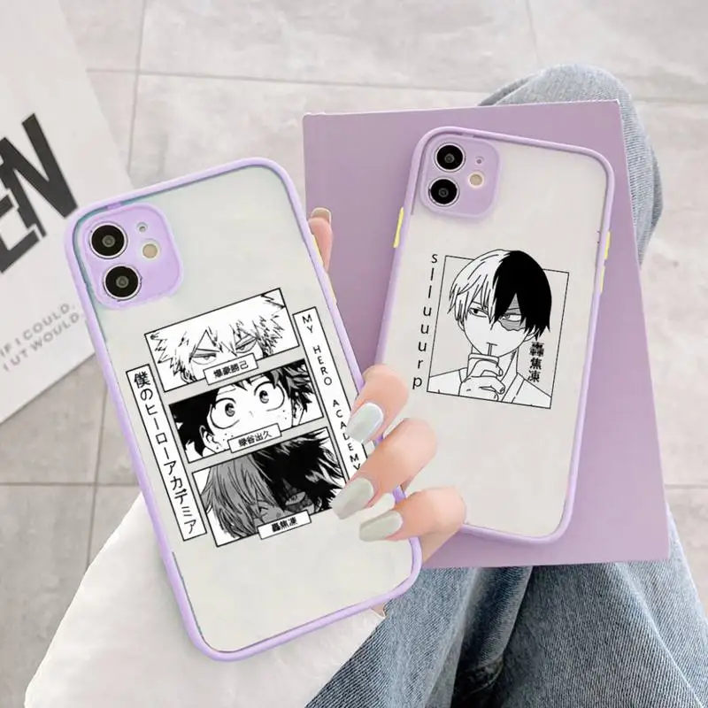 

Japanese Anime My Hero Academia Phone Case matte transparent For iphone 14 11 12 13 plus mini x xs xr pro max cover
