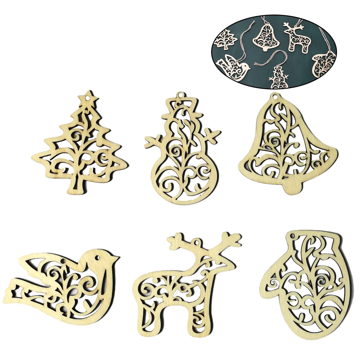 

6pcs Slices Crafts Small Decorative Accessories for Coffee House Club Christmas Tree