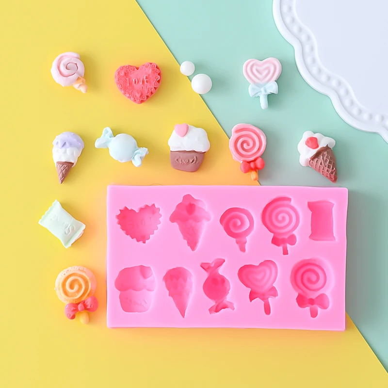 

Cakelove Lollipop Candy Silicone mold for flipping sugar chocolate gypsum Ice Cream Cone Cheese Cake Decoration Baking Molds