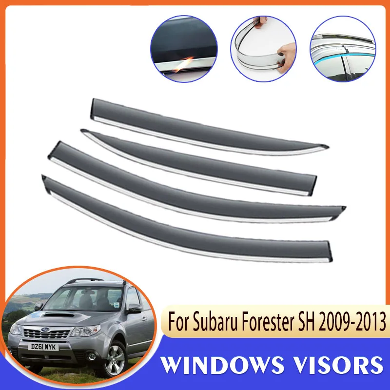 Дефлекторы для Subaru Forester SH 2009 ~ 2013 4x автомобильный боковой оконный козырек от дождя