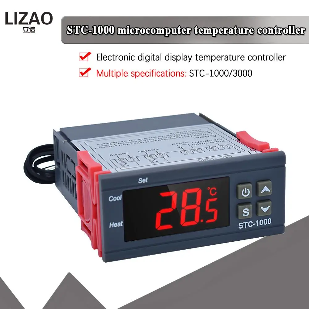 Digital Temperature Controller Thermostat Thermoregulator incubator Relay LED 10A Heating Cooling STC-1000 STC-3000 12V 24V 220V |