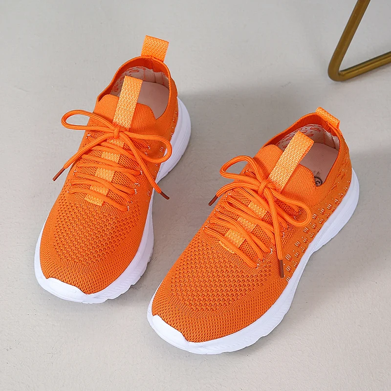 New large women's running mesh surface breathable casual fashion thick-soled women's light sports loafers vulcanized shoes