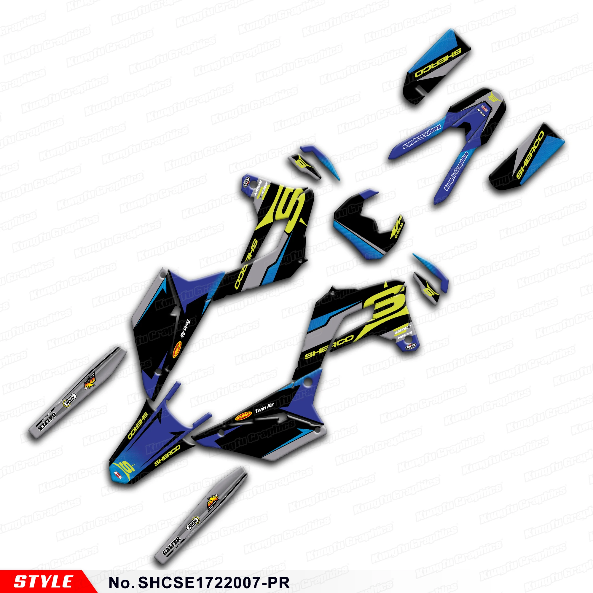 Графический комплект мотоциклетные наклейки для Sherco SE-R SC 125-500 2017 2018 2019 2020 2021 2022 FSE-R