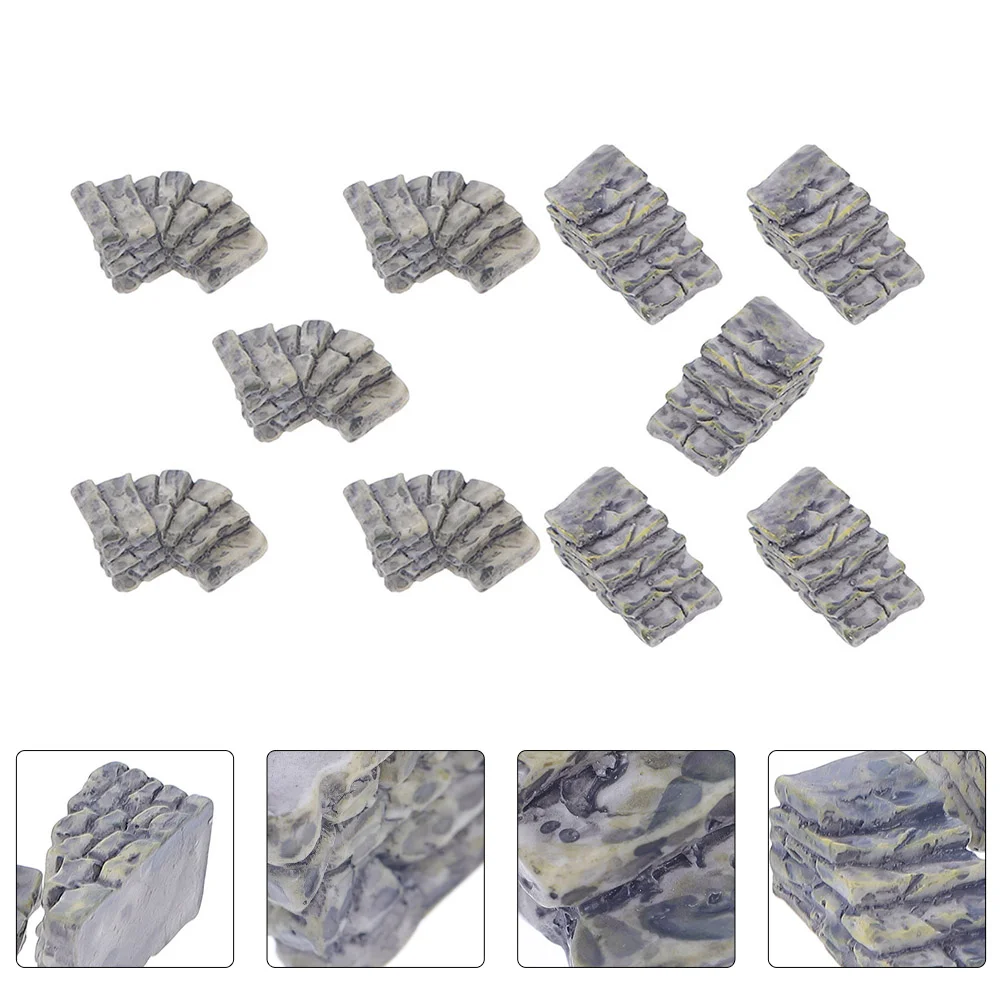 

10Pcs DIY Crafts Miniature Decorations Stone Resin Figurines Aquarium Ornament Micro Landscape Ornaments